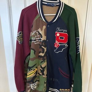 Ralph Lauren Men’s Camo and Navy Varsity Jacket